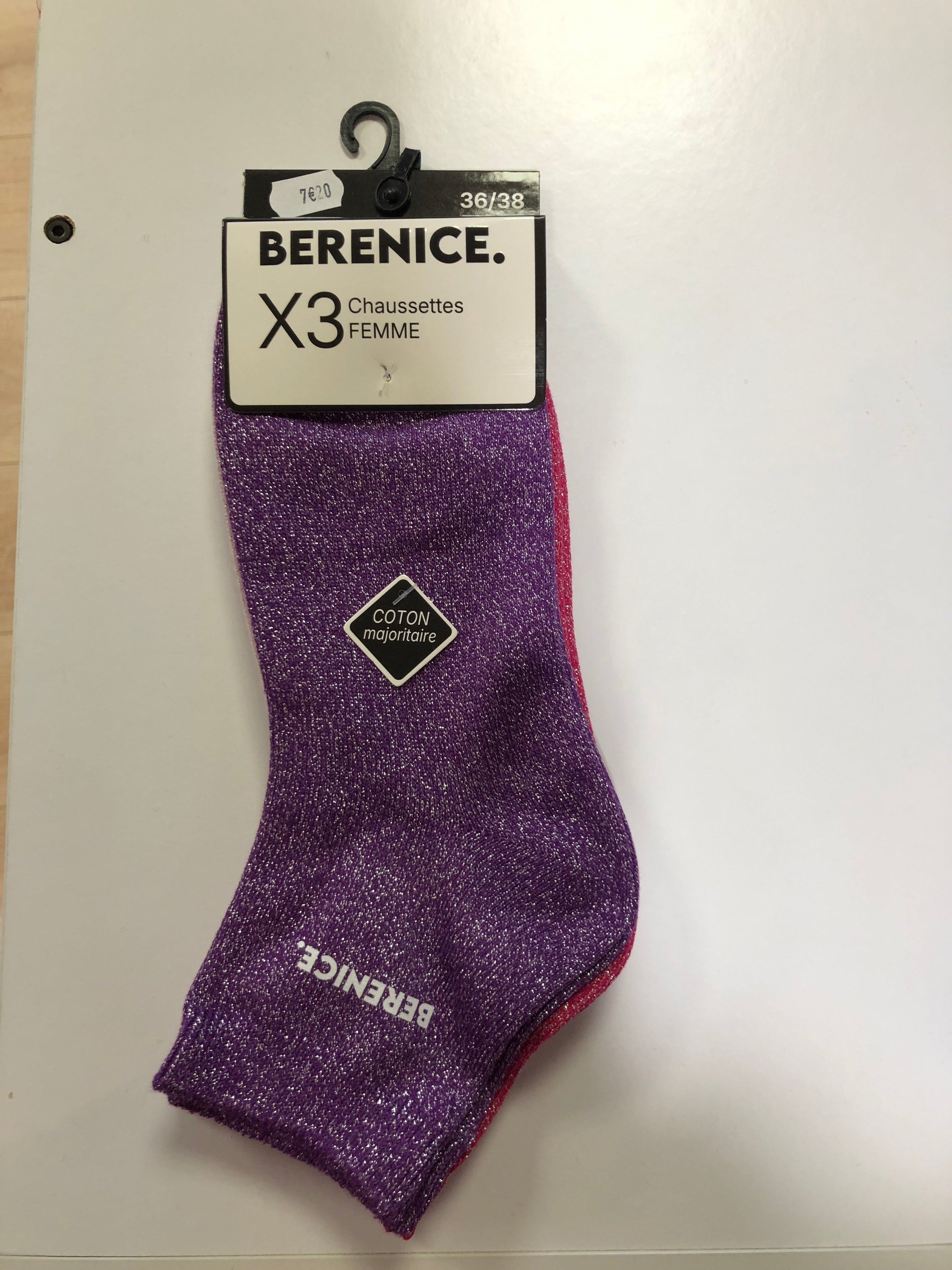 Lot de 3 paires de chaussettes avec lurex Berenice